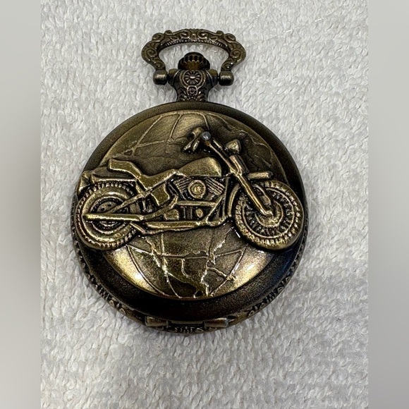 Vintage Bronze Motorcycle Pocket Watch - Picture 1 of 8